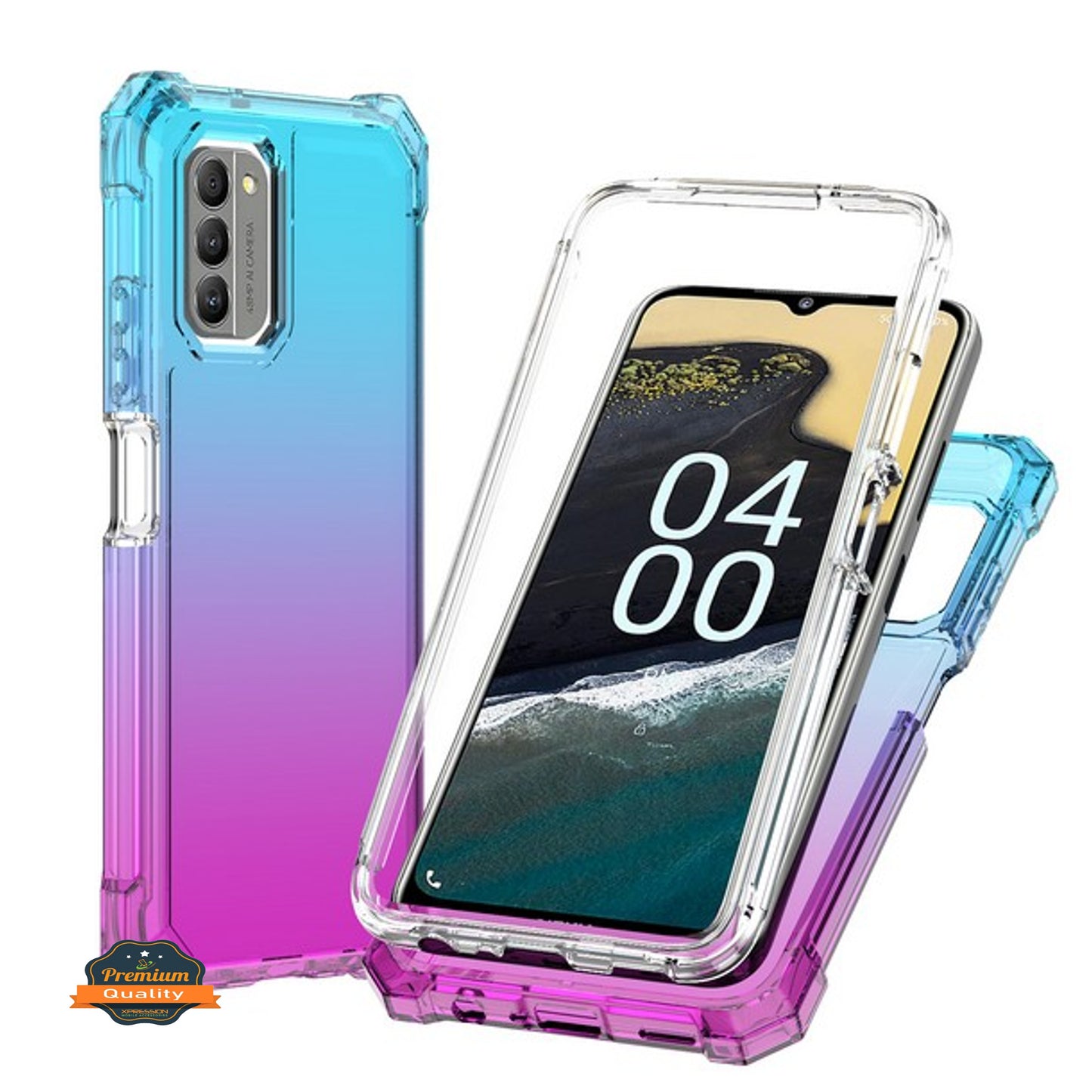 For Boost Mobile Summit 5G 2024 Hybrid 2in1 Front Bumper Frame Cover Square Edge Shockproof Soft TPU + Hard PC Anti-Slip Heavy Duty Case Cover