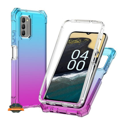 For Boost Mobile Summit 5G 2024 Hybrid 2in1 Front Bumper Frame Cover Square Edge Shockproof Soft TPU + Hard PC Anti-Slip Heavy Duty Case Cover