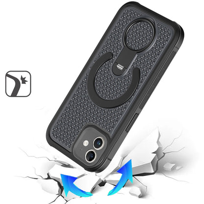 Phone Case for Apple iPhone 12 /12 Pro Magnetic Honeycomb Hybrid Rugged Armor Ring Kickstand Dual Layer Shock Absorbing Hard PC Soft TPU Cover