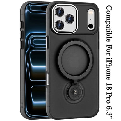 Phone Case for Apple iPhone 18 Pro Magnetic Hoop 360 Ring Stand Hybrid Shockproof Hard PC TPU Rubber Bumper with MagSafe Compatible Cover