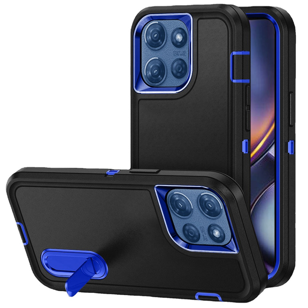 For Motorola Moto G Power 5G 2025 Hybrid 3 Layers Hard 3in1 Shockproof with Kickstand Heavy Duty Hard TPU Rubber Anti-Drop Case Cover