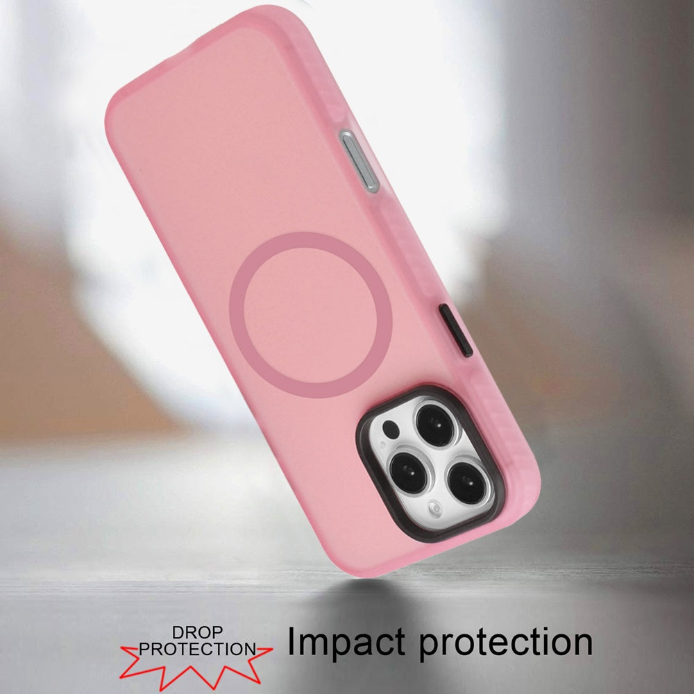 For Apple iPhone 16 Pro (6.3") Matte Skin Hybrid TPU with Magnetic Circle MagSafe Compatible, Military Grade Shockproof Slim Fit Case Cover