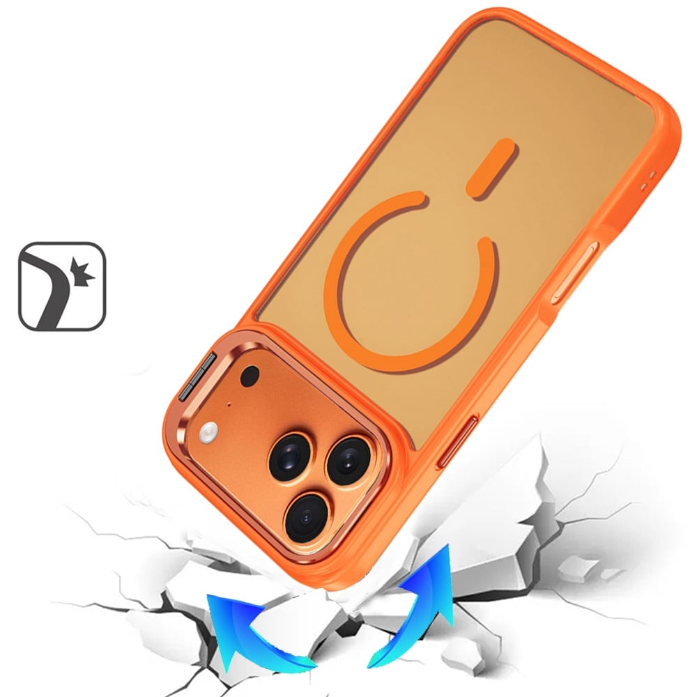 For Apple iPhone 17 Pro (6.3") Heavy Duty Metallic Hybrid Tough TPU with Camera Ring Stand, MagSafe Compatible, Rugged Drop Protection Case Cover