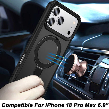 Phone Case for Apple iPhone 18 Pro Max Magnetic Ring Stand Matte Finish Shockproof Grip Slim Armor Heavy Duty TPU Protective Hybrid Cover
