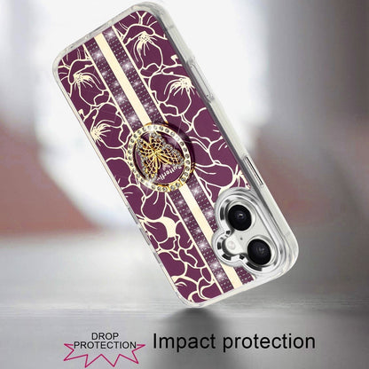 Floral Butterfly Ring Stand Glitter Bling Shockproof Hybrid Luxury Fashion Protective Anti Slip Durable Grip