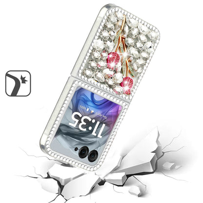 For Motorola Razr 2025 /2024 Bling Crystal 3D Full Diamonds Luxury Sparkle Rhinestone Hybrid Case Cover Crystal Exquisite Garden