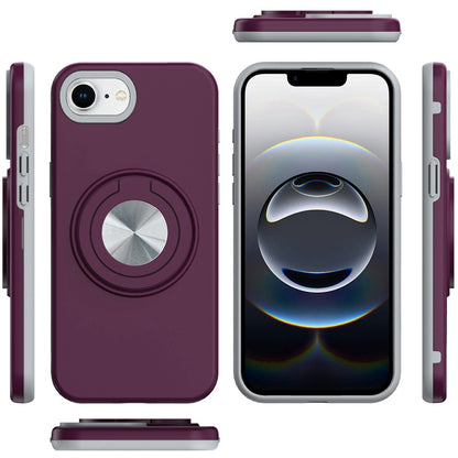 Shockproof Magnetic Ring Stand Rotating CarMount Hybrid Metal Matte Finish AntiSlip Grip Kickstand