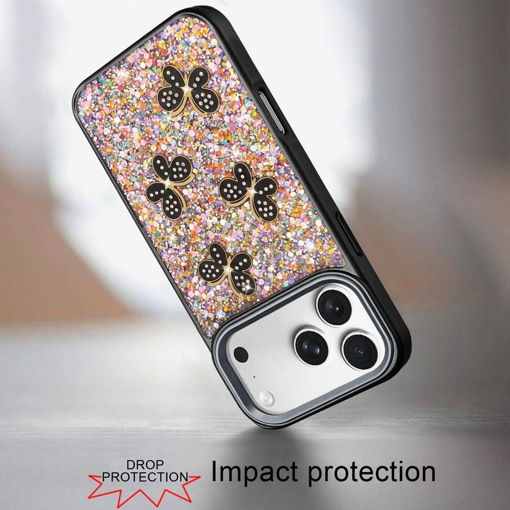Cute Butterfly Diamond Glitter Metallic Hybrid Shockproof Shimmer Grip Stylish Protective Luxury Designer