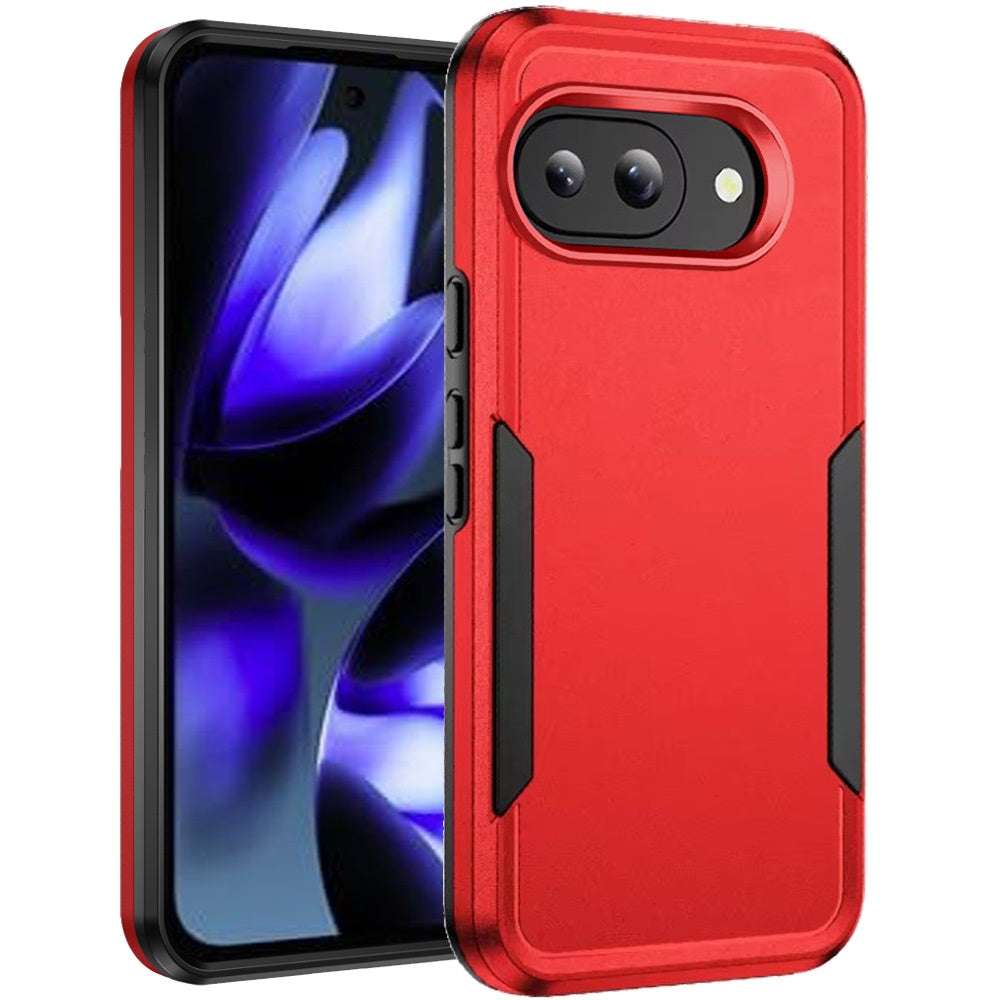 For Google Pixel 9A Heavy Duty Shockproof Dual Layer Drop Protection Tough Hybrid Rugged Rubber Armor Defend Case Cover Black