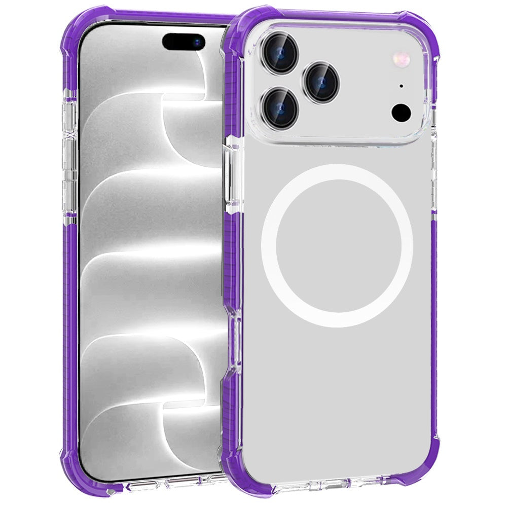Phone Case for Apple iPhone 18 Pro/ 17 Pro Acrylic Magnetic Circle Transparent Shockproof Frame Hybrid 2.5mm Tough Clear Drop Protection Slim Durable Cover