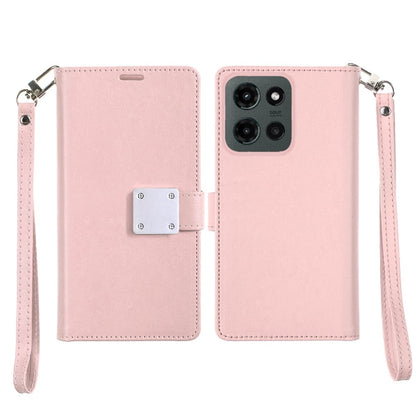 Phone Case for Motorola Moto G Stylus 5G 2026 /2025 Wallet Credit Card Holder Leather Grip Shockproof Hybrid Protective Style Durable Flip Pouch Cover Rose Gold