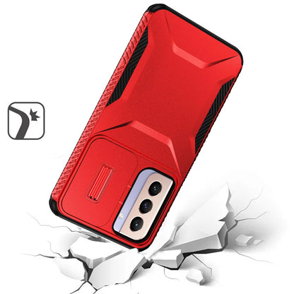 Phone Case for Samsung Galaxy S21 Shockproof Hybrid Rugged Grip Camera Window Guard Window Protective Heavy Duty Slim Textured Design Cover Red
