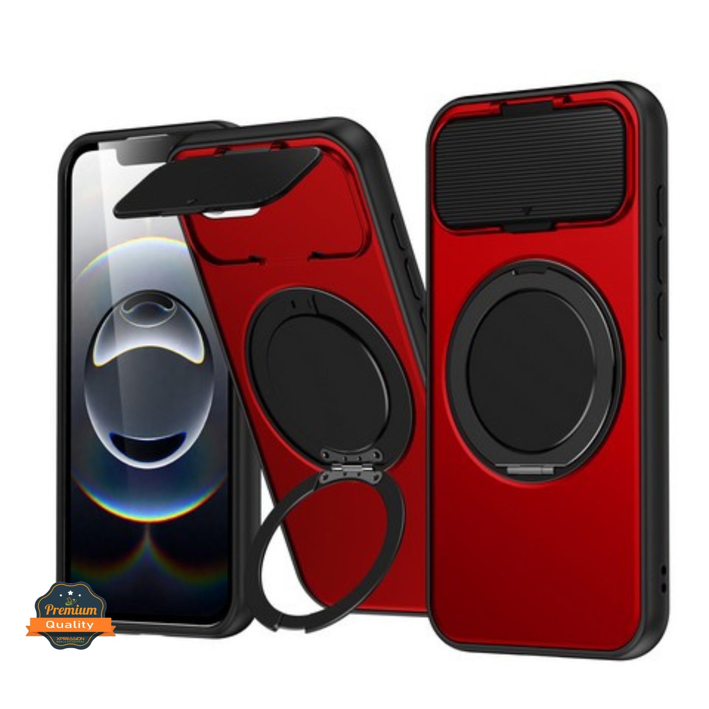 Phone Case Cover for Apple iPhone 17E /iPhone 16E Heavy Duty Shockproof Protective with Magnetic Ring Stand & Camera Protector Slim Rugged Durable Grip Armor Cover