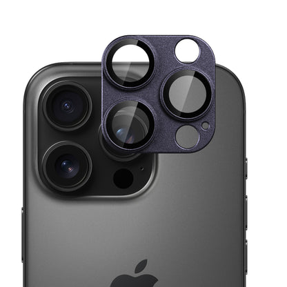 Camera Lens Protector for Apple iPhone 15 Pro Max Camera Lens Protector Tempered Glass Metal Frame Scratch Resistant HD Clear Precision Fit