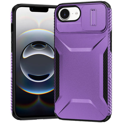 For Apple iPhone 16e Slim Fit Shockproof Hybrid with Slide Camera Window Covering, Rugged Tpu Silicone Hard PC Bumper Case Cover