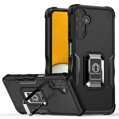 For Samsung Galaxy A13 4G Hybrid Stand Magnetic Ring Holder Kickstand Heavy Duty Rugged Drop Silicone & Hard PC Shockproof Case Cover Blue