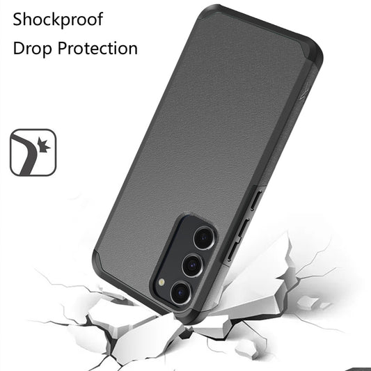 For Samsung Galaxy S23 Fan Edition /S23 FE Slim Tough Shockproof Hybrid with Dual Layer Hard PC + TPU Protection, Armor for Strong Drop & Impact Resistance Case Cover Charcoal Grey