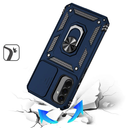 Phone Case for Samsung Galaxy A27 Shockproof Magnetic Ring Stand Camera Guard Rugged Grip Anti Slip Heavy Duty Hybrid Armor Durable Matte Cover