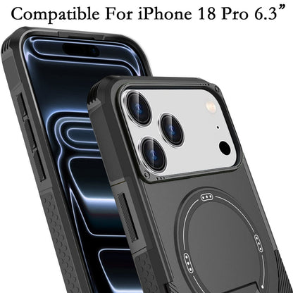 Phone Case for Apple iPhone 18 Pro Magnetic Kickstand Rugged Shockproof Armor Grip Anti Slip Heavy Duty Protective Matte Stand Hybrid Cover