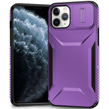 Phone Case for Apple iPhone 11 Pro Max Shockproof Hybrid Rugged Grip Camera Window Guard Window Protective Heavy Duty Slim Textured Design Cover Purple