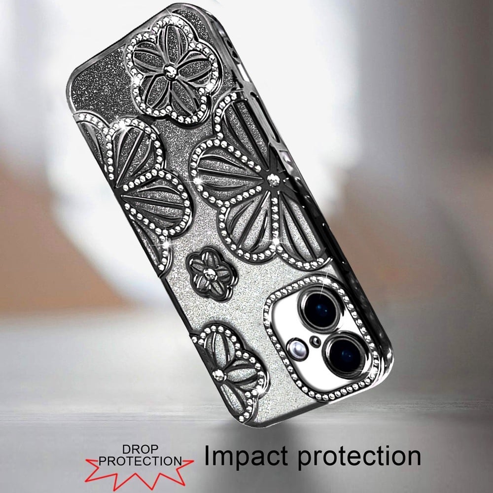 For Motorola Moto G Stylus 5G 2026 /2025 Luxury Flower Design Sparkle Glitter Diamond Rhinestone Shimmer Bling Plating Thick TPU Hard PC Case Cover