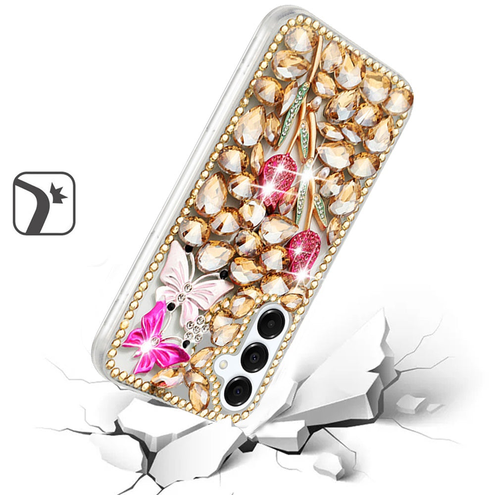 For Samsung Galaxy S25 /S24 Bling Crystal 3D Full Diamonds Luxury Sparkle Rhinestone Hybrid Protective Case Cover