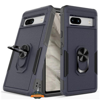 Phone Case Cover for Google Pixel 10A Heavy Duty Rugged Hybrid, Dual-Layer Shockproof Protection with Magnetic Ring Stand Holder Cover