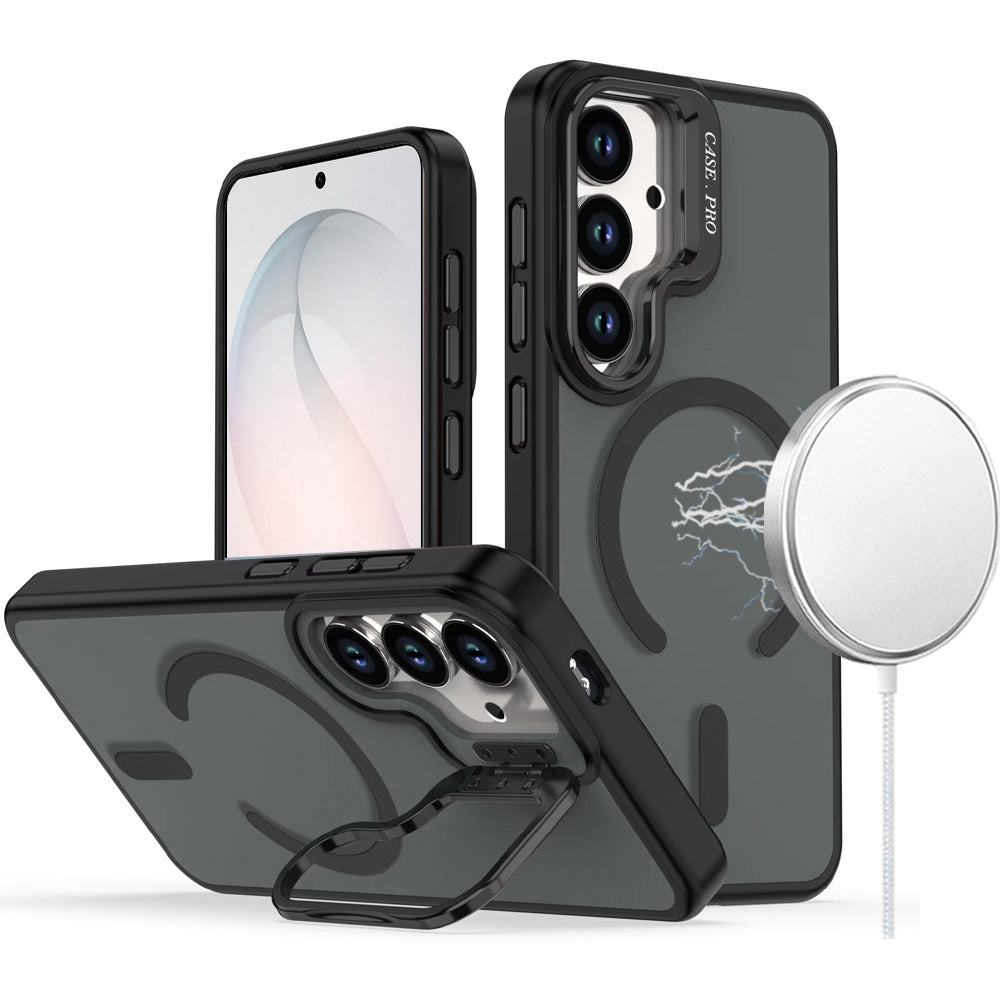 Phone Case for Samsung Galaxy S26 FE /Fan Edition Magnetic Shockproof Hybrid Camera Stand Guard Anti Slip Rubber Durable Protective Matte Design Cover