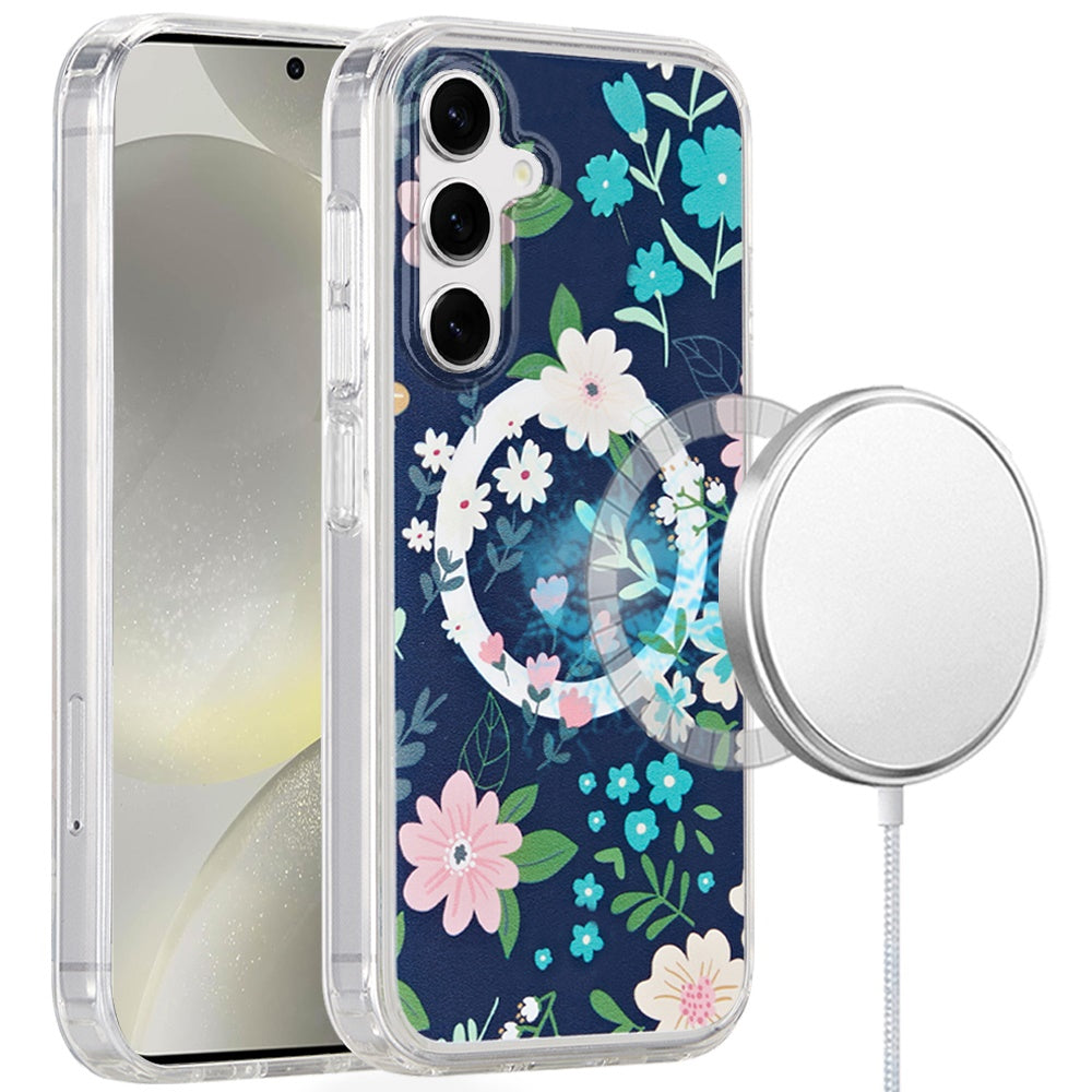 For Samsung Galaxy S25 /S24 Cute Fashion Pattern Design, Durable Shockproof Slim TPU Hard Back, MagSafe Compatible Case Cover