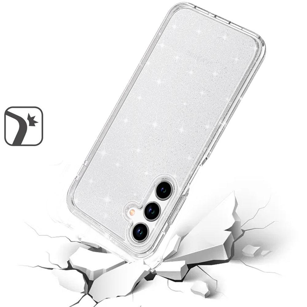 Phone Case for Samsung Galaxy A16 5G Glitter Transparent Shockproof Thick Clear Hybrid Slim Fit Heavy Duty 3mm TPU Protective Bumper Cover Clear