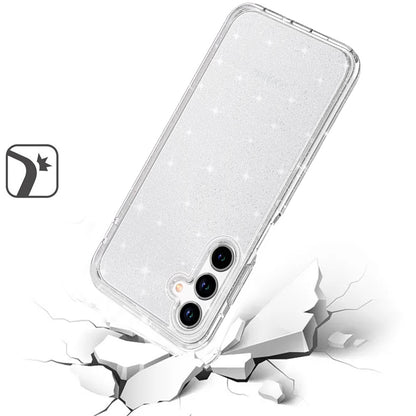 Phone Case for Samsung Galaxy A16 5G Glitter Transparent Shockproof Thick Clear Hybrid Slim Fit Heavy Duty 3mm TPU Protective Bumper Cover Clear