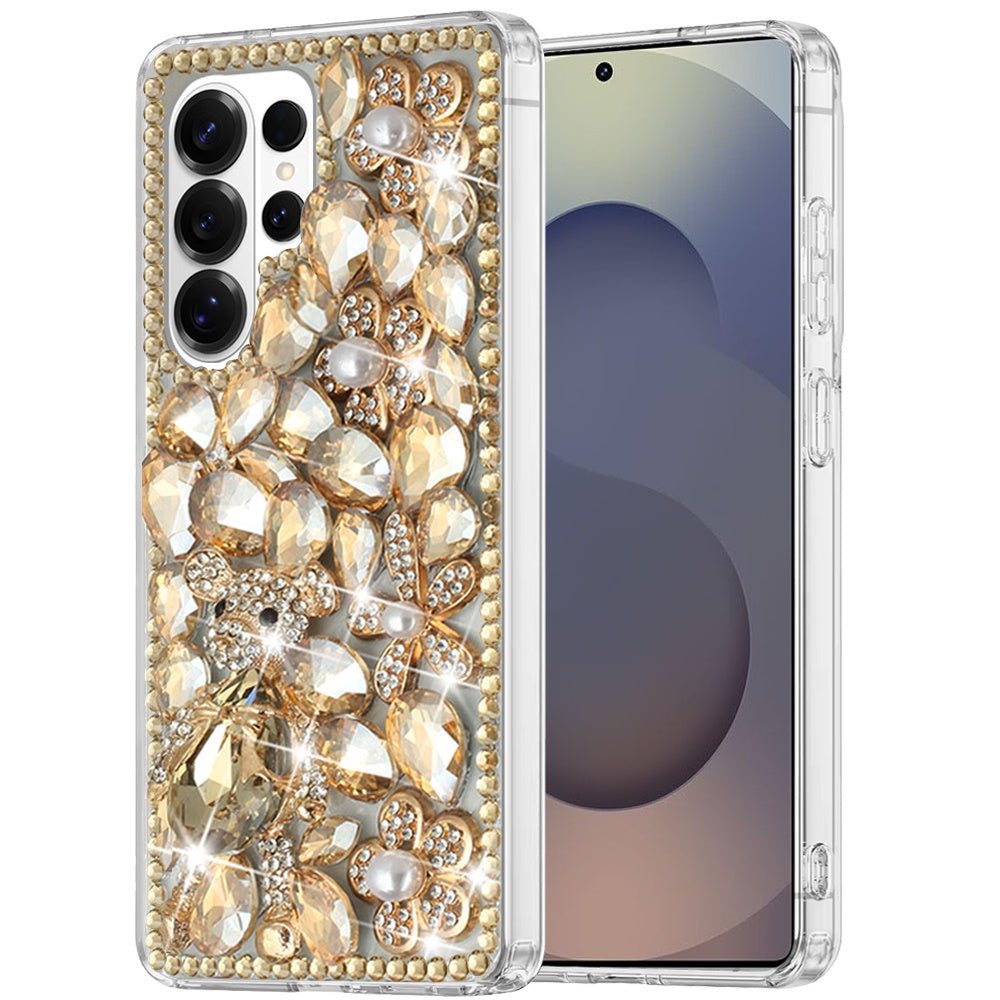 For Samsung Galaxy S26 Ultra Bling Crystal 3D Full Diamonds Luxury Sparkle Rhinestone Hybrid Protective Case Cover