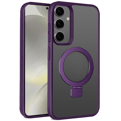 For Samsung Galaxy S25 /S24 Magnetic Circle Kickstand with MagSafe Compatibility, Matte Skin, Rugged Bumper, and Ring Holder Case Cover