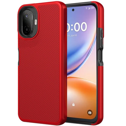 Phone Case for TCL K70 5G Textured Dotted Hybrid Dual Layers Rugged TPU Shock Absorbing Reinforced Bumper Non Slip Grip Cover