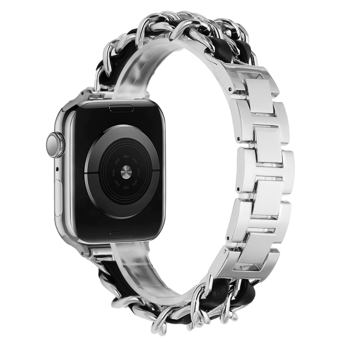 Watch Band for Apple Watch 42/44/45/46mm & Ultra 49mm, Series 4-10 & SE Zinc Alloy Leather Adjustable Strap Secure Buckle Comfortable Fit Durable Construction