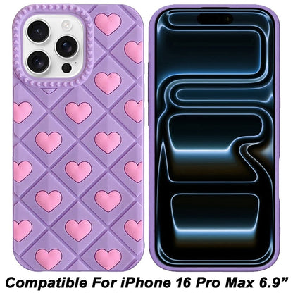 Phone Case for iPhone 16 Pro Max (6.9") Fashionable Silicone Textured Decorative Design Pattern Protective Rubber TPU Hybrid Protection Cover