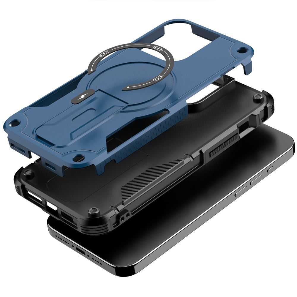 For Apple iPhone 13 Pro Magnetic Invisible Kickstand Holder with Magsafe, Slim Fit Shockproof Hybrid Military Grade Heavy Duty Case Cover