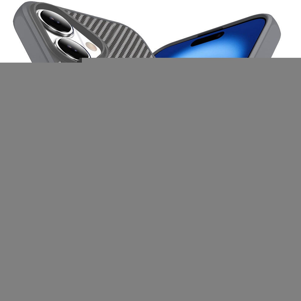 For Apple iPhone 17 (6.3") Carbon Fiber Design with Magnetic HQ 2.0mm Thick Hybrid Shockproof Rubber Hard PC Case Cover