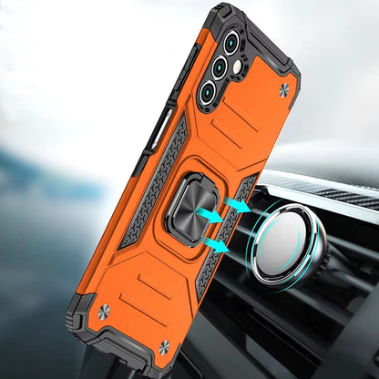 For Samsung Galaxy A17 5G Armor Hybrid Magnetic Stand with Ring Holder Kickstand Shockproof Heavy-Duty Durable Rugged TPU Dual Layer Case Cover Cosmic Orange