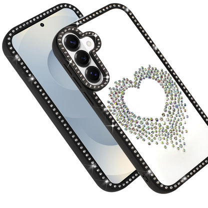 For Samsung Galaxy S26+ / S26 Plus Angel Hearts Glitter Shimmer Diamond Edge Hybrid Drop Protection Shockproof Design Compatible Case Cover
