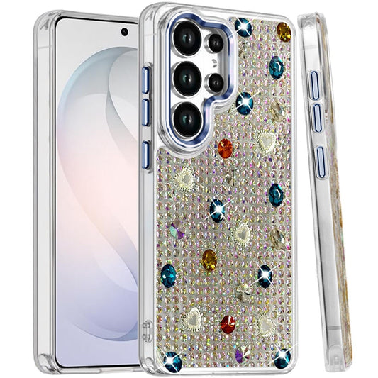Chrome Fashion Hybrid Bling Diamond Heart Rhinestone Decorative Stones Sparkling Embellished Design