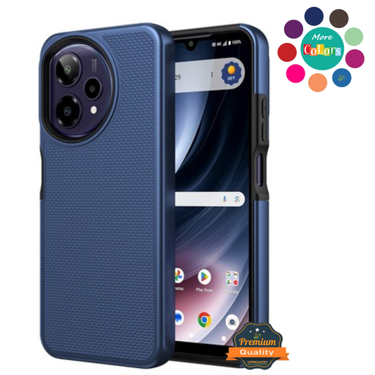 For T-Mobile Revvl 8 Dual Layer Slim & Tough Hybrid Shockproof Heavy Duty Rubber TPU Matte with Textured Rugged Shell Protection Case Cover