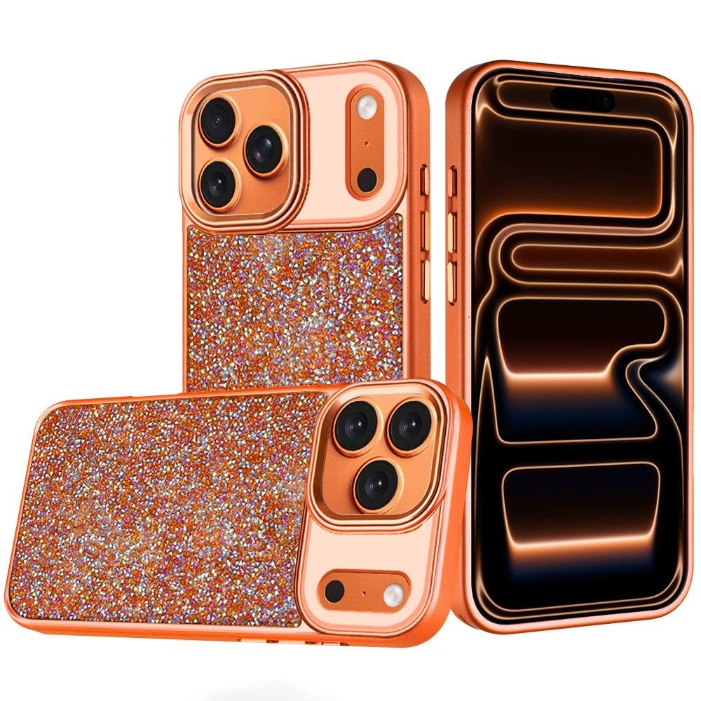 Phone Case for Apple iPhone 18 Pro Max Crystal Glass Bling Diamond Metallic Edge Shockproof Durable Protective Clear Hybrid Stylish Premium Design Cover