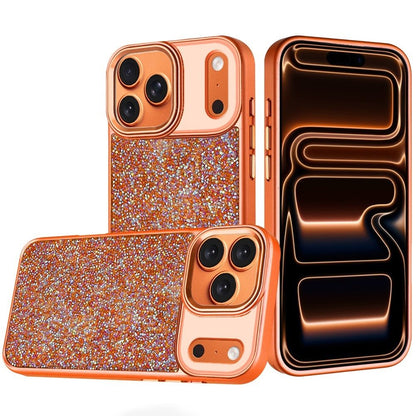 Phone Case for Apple iPhone 18 Pro Max Crystal Glass Bling Diamond Metallic Edge Shockproof Durable Protective Clear Hybrid Stylish Premium Design Cover