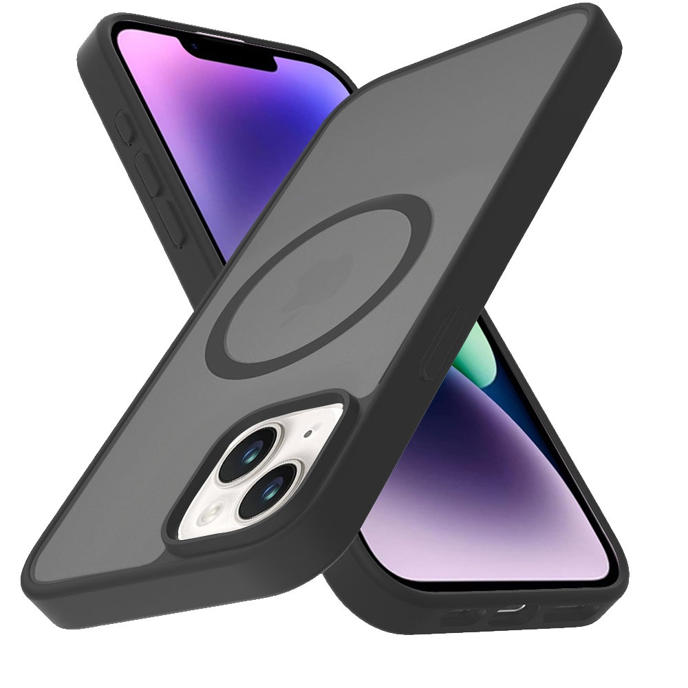 For Apple iPhone 15 MagSafe Compatible Case Hybrid Soft TPU Bumper Hard Translucent Matte Back Slim Shockproof Case Cover