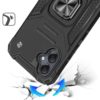 Phone Case for Samsung Galaxy A08 4G, A07 5G, A07 4G Magnetic Car Mount Hybrid Ring Stand Shockproof Rugged Grip Armor Heavy Duty Protective TPU Durable Cover