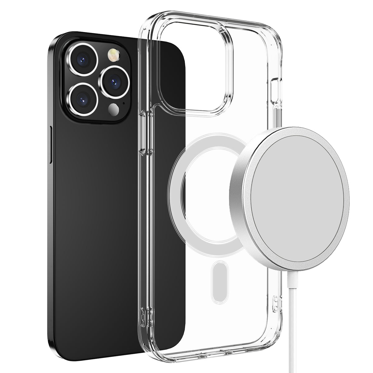Phone Case for Apple iPhone 8 Plus / iPhone 8+ Thick Clear Hybrid Magnetic Circle Shock Absorbing Reinforced Corners TPU Heavy Duty Transparent Frame Bumper Cover Clear