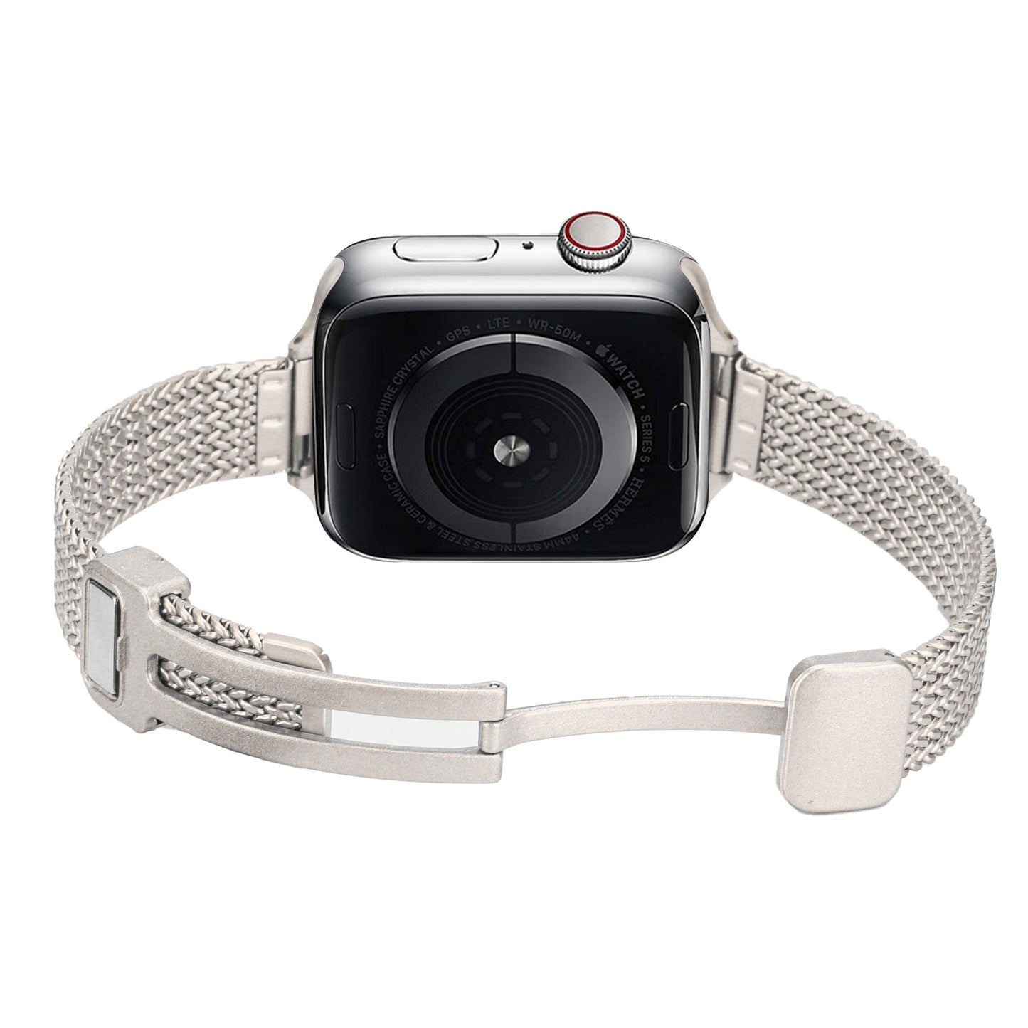 Watch Band for Apple Watch 42/44/45/46mm & Ultra 49mm, Series 4-10 & SE Magnetic Stainless Steel Mesh Classic Look Adjustable Loop Secure Closure Durable Replacement Silver