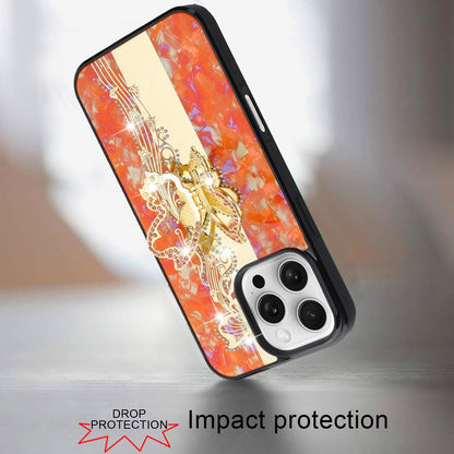 For iPhone 16 Pro Max (6.9") Diamonds 3D Fashion Bling Sparkly Glitter Ornaments Engraving Hybrid with Ring Stand Case Cover