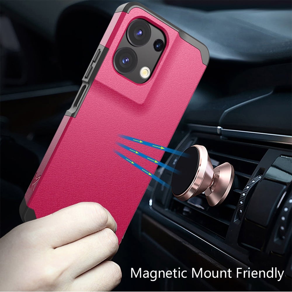 Phone Case for TCL K33/ K32 5G Slim Tough Shockproof Heavy Duty Hybrid Armor Anti Slip Durable Grip Dual Layer TPU Protective Hard Shell Cover Pink